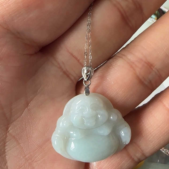 翡翠银S925镶嵌颈饰佛公