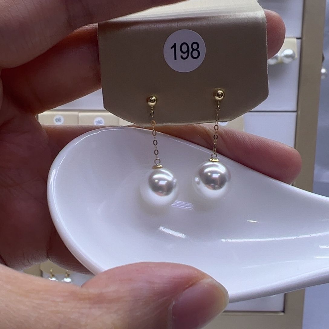 淡水珍珠耳饰18K金镶嵌