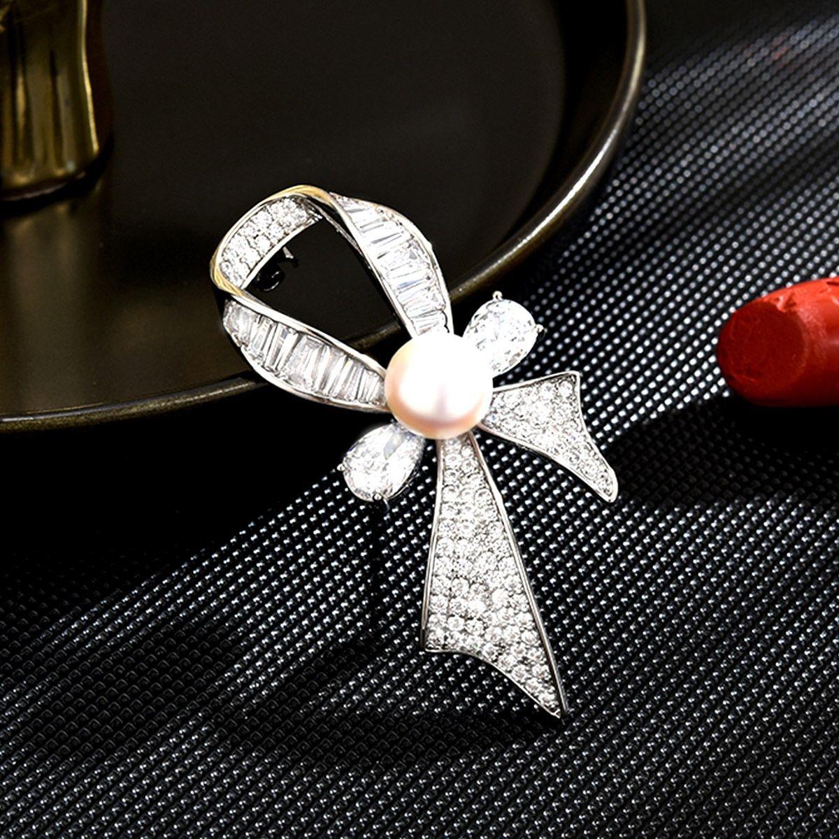   2725 白色蝴蝶结胸针      