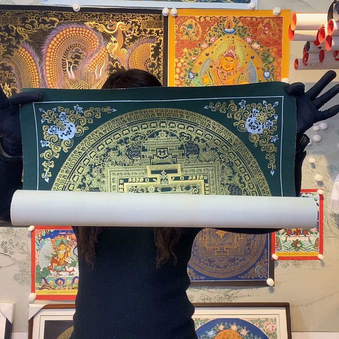 卷轴画纯手绘坛城唐卡50厘米左右