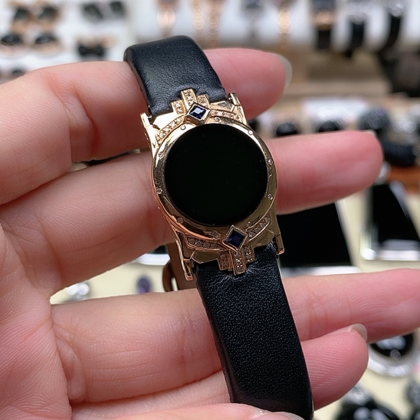 【闪购商品】翡翠手链18K金镶嵌墨翠