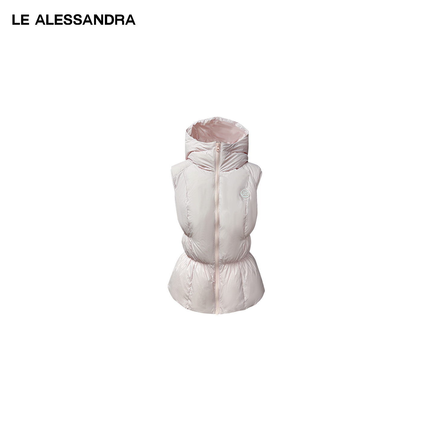 品牌直营 LE ALESSANDRA Ballet 徽标收腰弹力修身马甲背心羽绒服