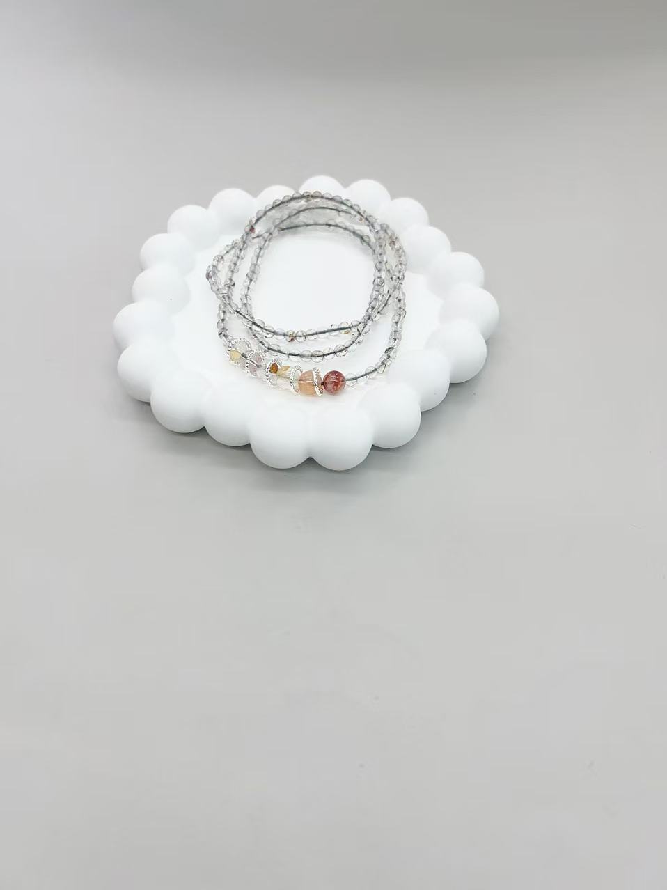 红胶花水晶叠戴三圈精品手串