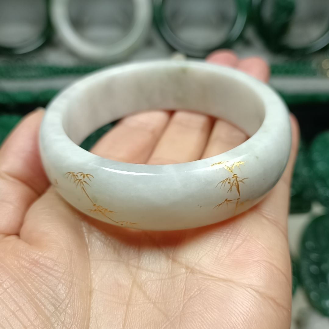 独山玉轮胎手镯58未镶嵌