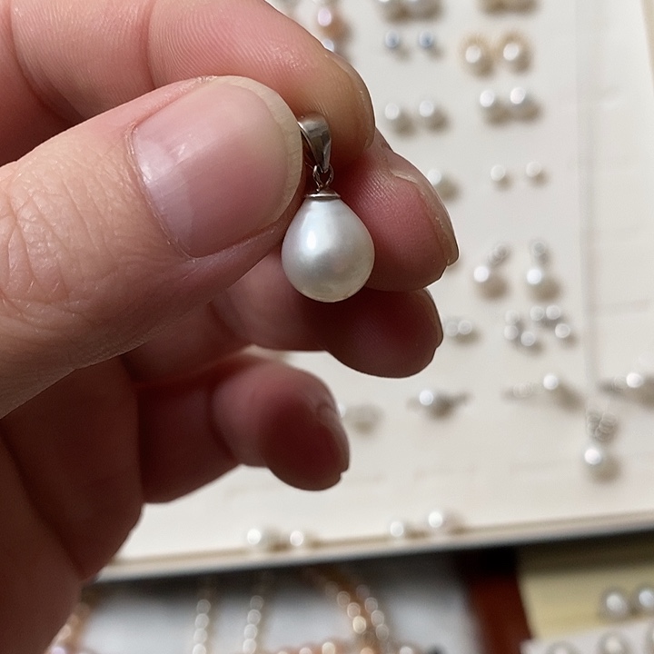 淡水珍珠银S925镶嵌吊坠(不含链)