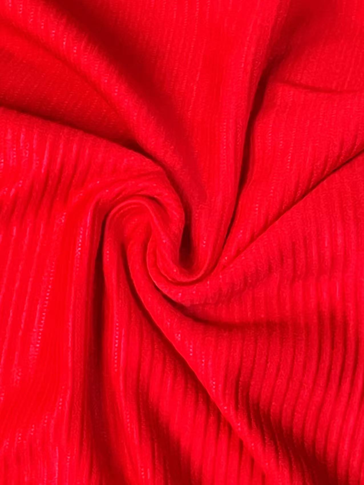 红色条纹弹力针织时装面料（不支持7天无理由）