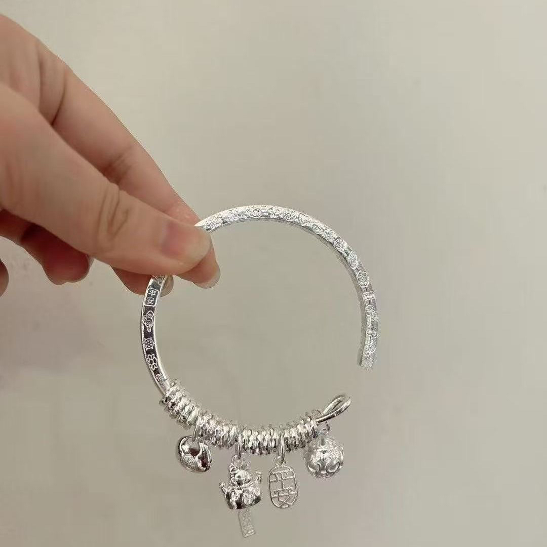 足银四方吉言KT猫开口盘缠—004