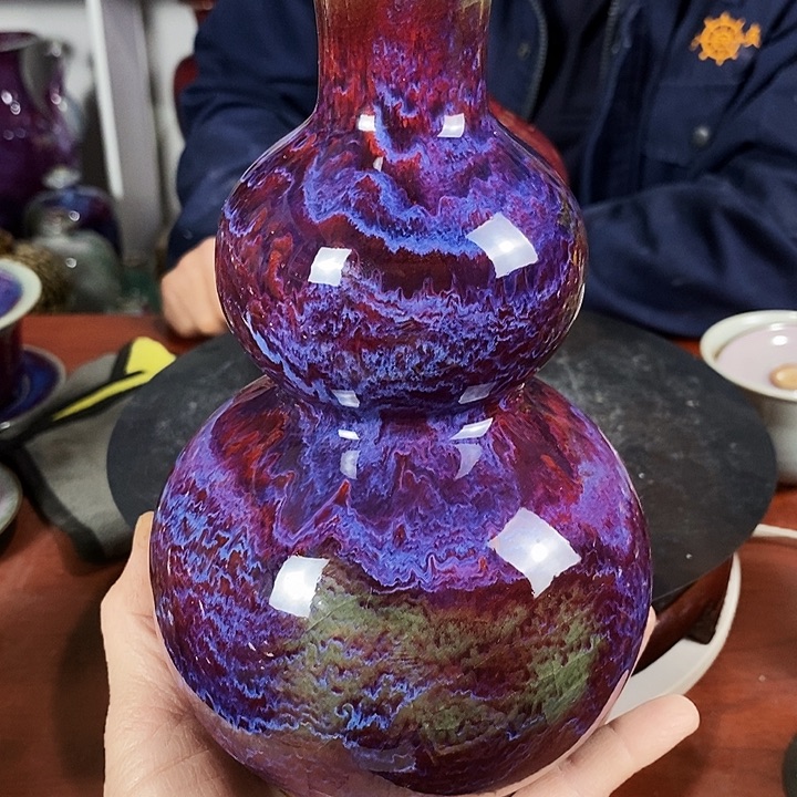 瓷片尚峰钧窑作品摆件