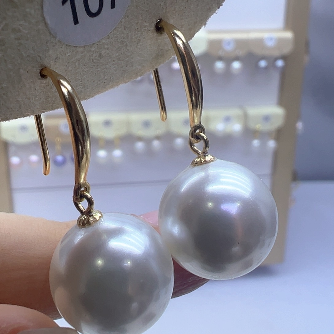 银S925镶嵌淡水珍珠耳饰