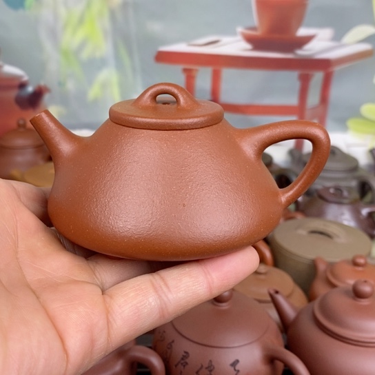 紫砂茶壶子冶石瓢红降坡160cc左右半手工