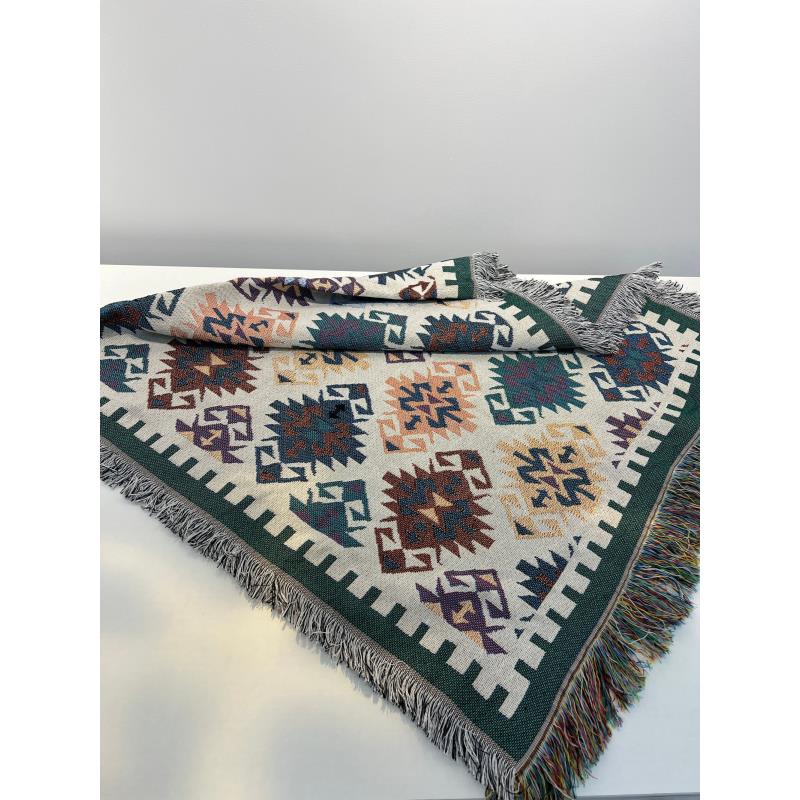 【沙发巾】多彩棉麻沙发巾四面流苏款80*180cm 卡米洛