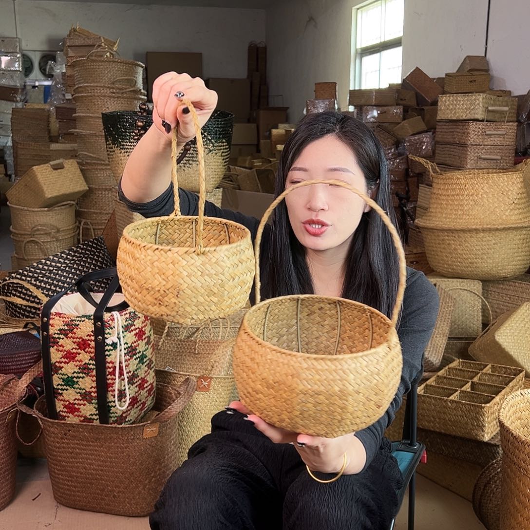 草编草编包/草编收纳盒带瑕疵