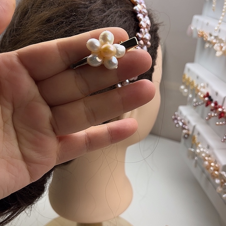 淡水珍珠发夹未镶嵌