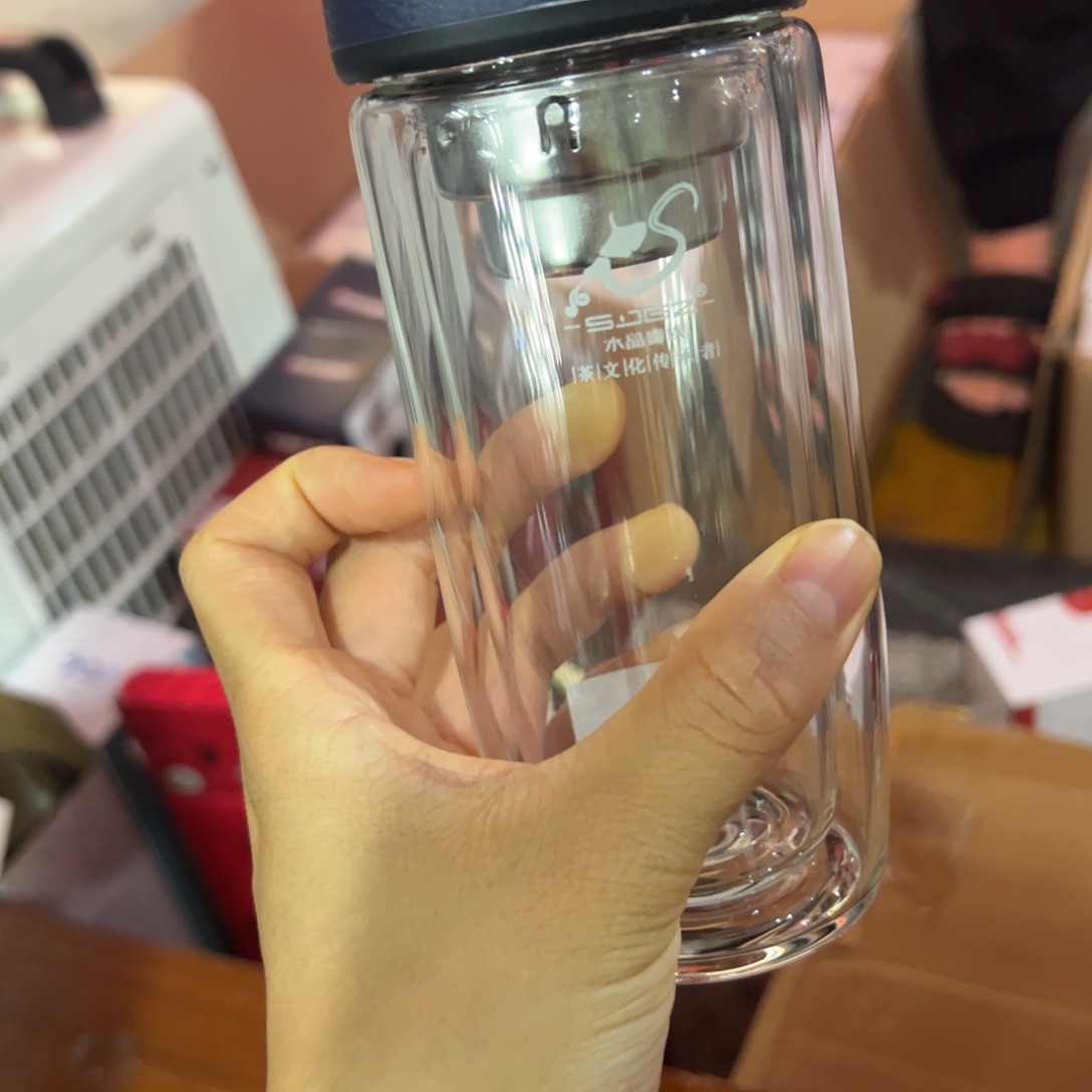 水晶贵族双层玻璃杯300玻璃杯蓝色