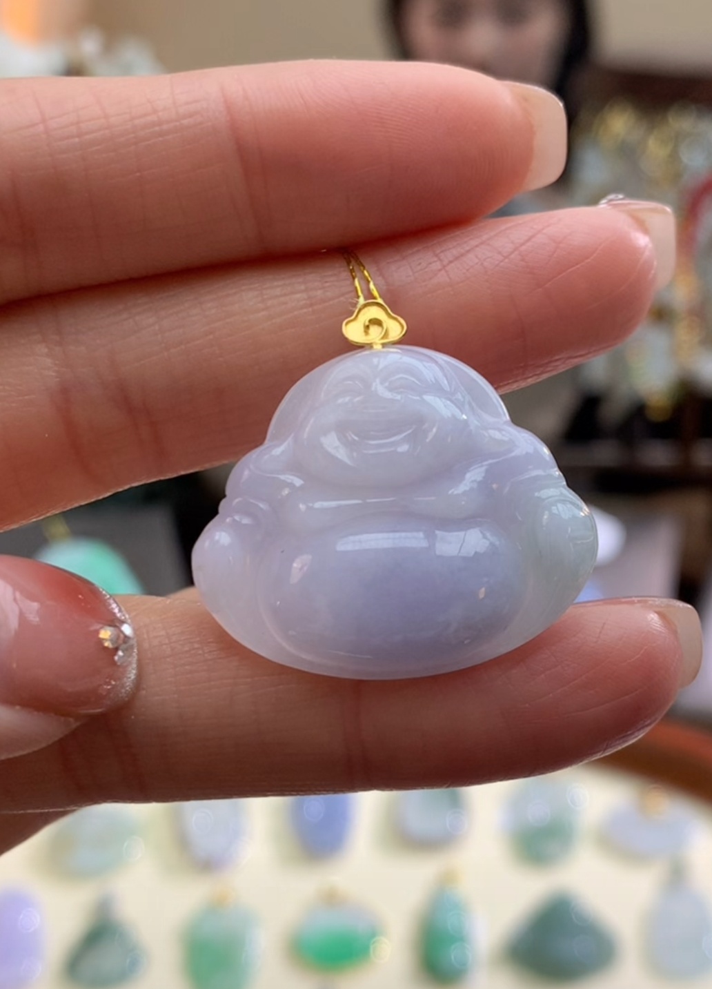 天然A货翡翠吊坠