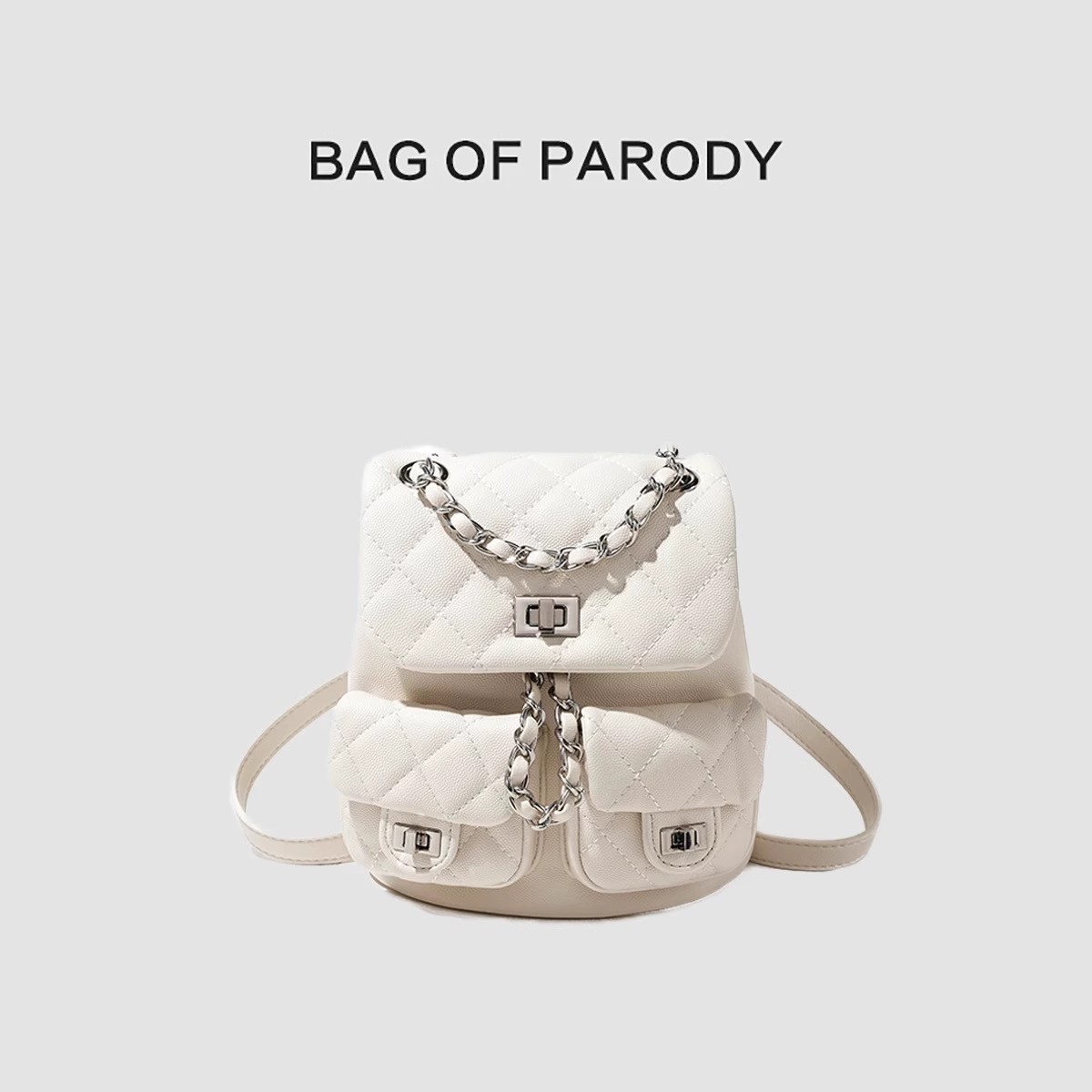 bagofparody小香风双肩包2025新款鱼子酱链条背包高级感单肩包包