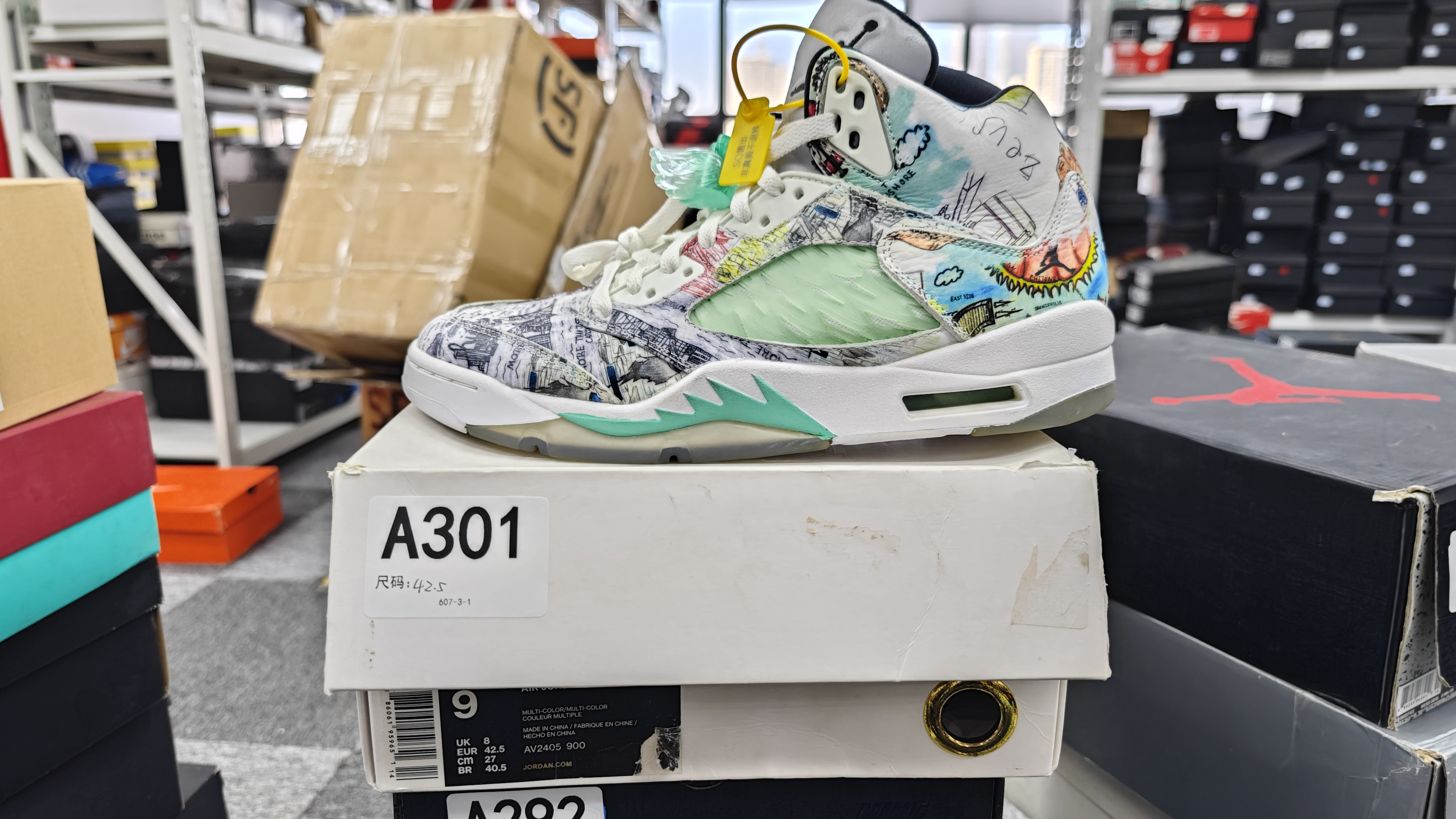 nike aj5 涂鸦 42.5码 全新原盒 11.27 guai A301