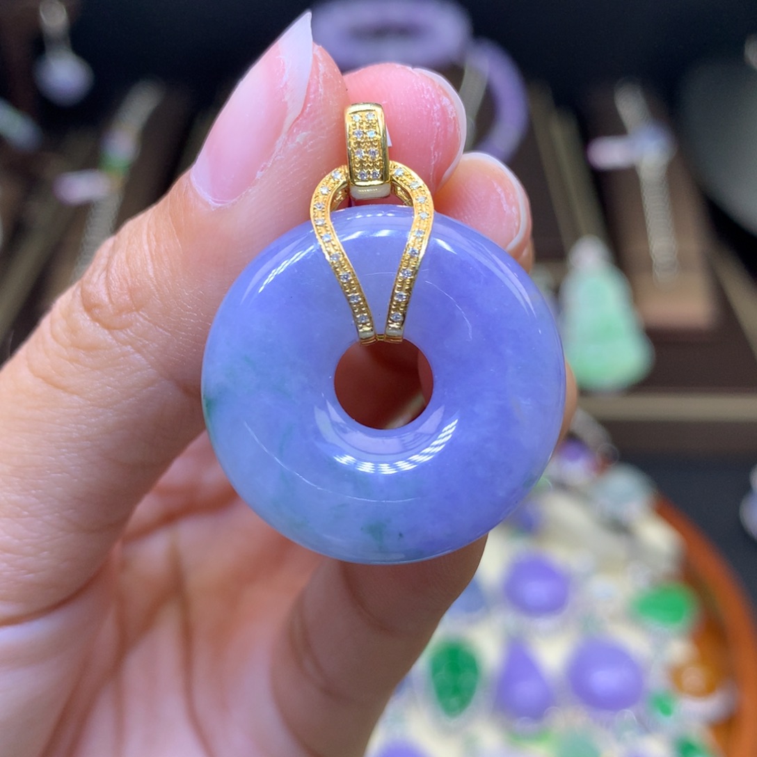 翡翠颈饰18K金镶嵌天然