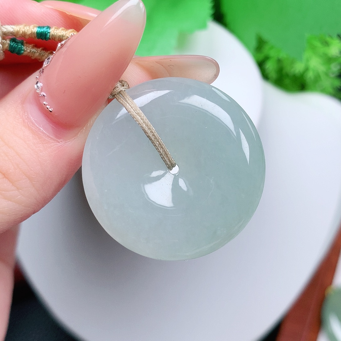 祝***财翡翠未镶嵌颈饰平安30.7-6.7