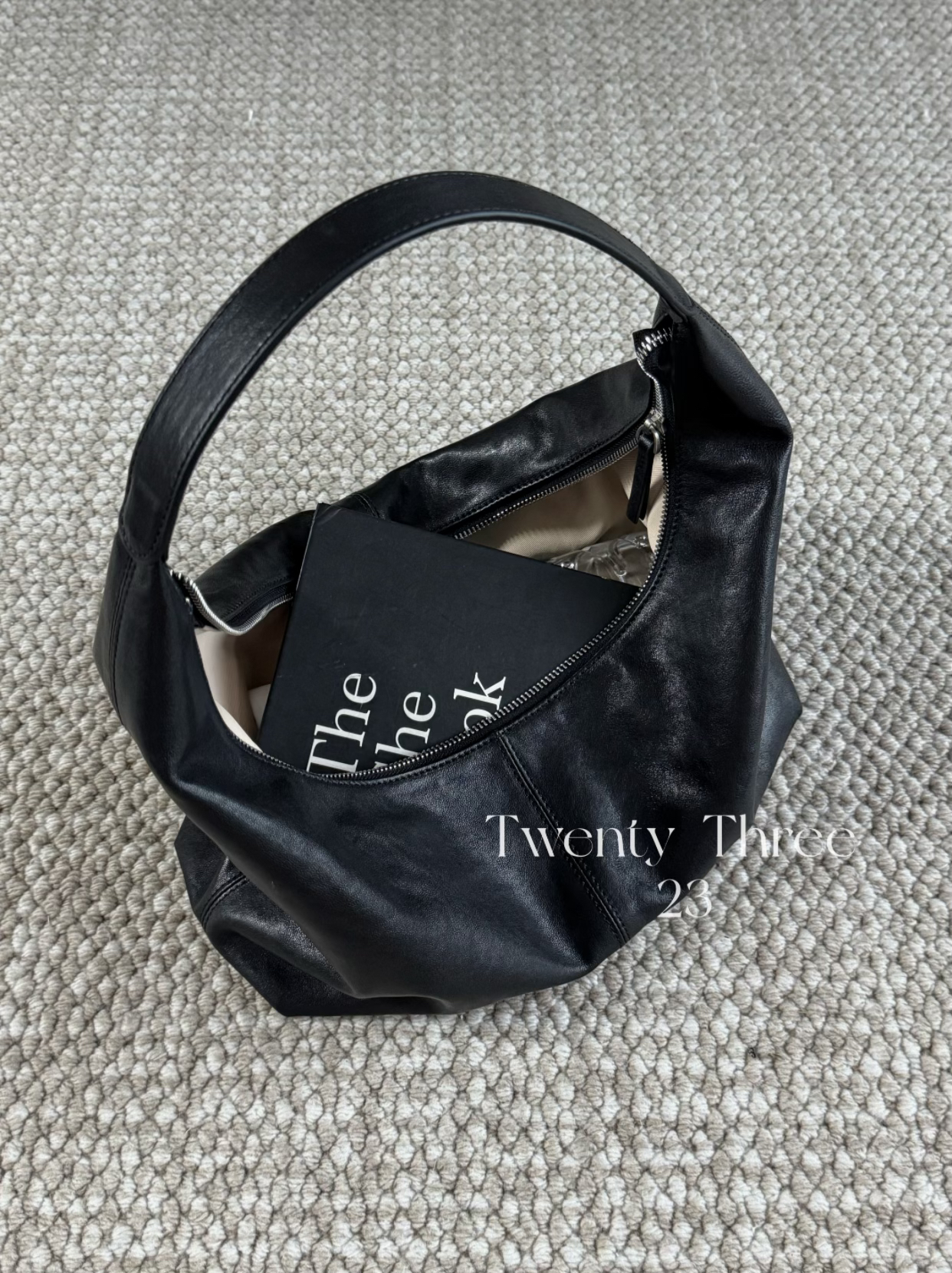 TwentyThree早秋慵懒感头层磨砂牛皮hobo包真皮大容量腋下托特包