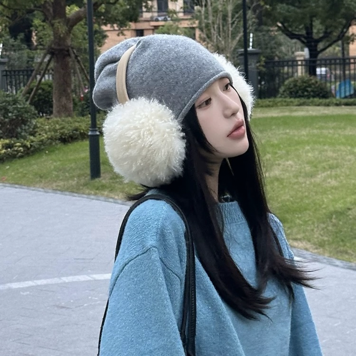 长毛加厚加绒折叠耳罩女秋冬保暖大耳套高端毛绒耳包护耳防冻耳捂