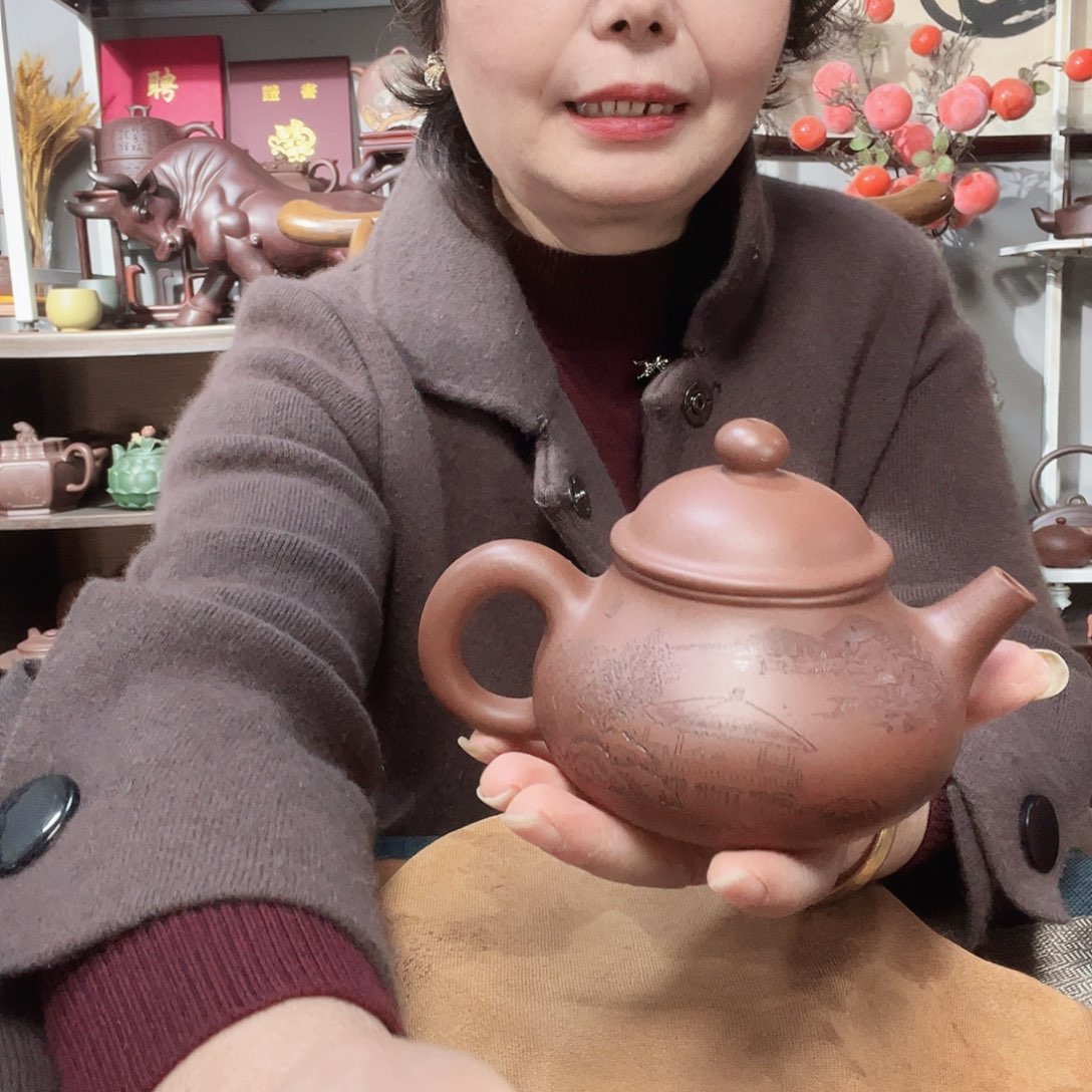 用***6底槽青茶壶原矿紫砂壶