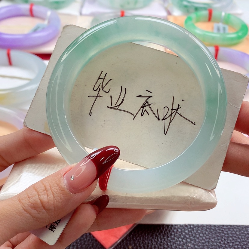 【闪购商品】翡翠手镯未镶嵌59.5 冰绿宝藏毕业 灵
