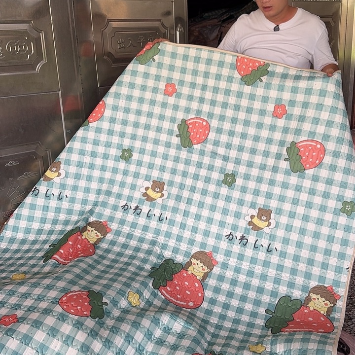 羊羔毛一米八乳胶凉席三件套