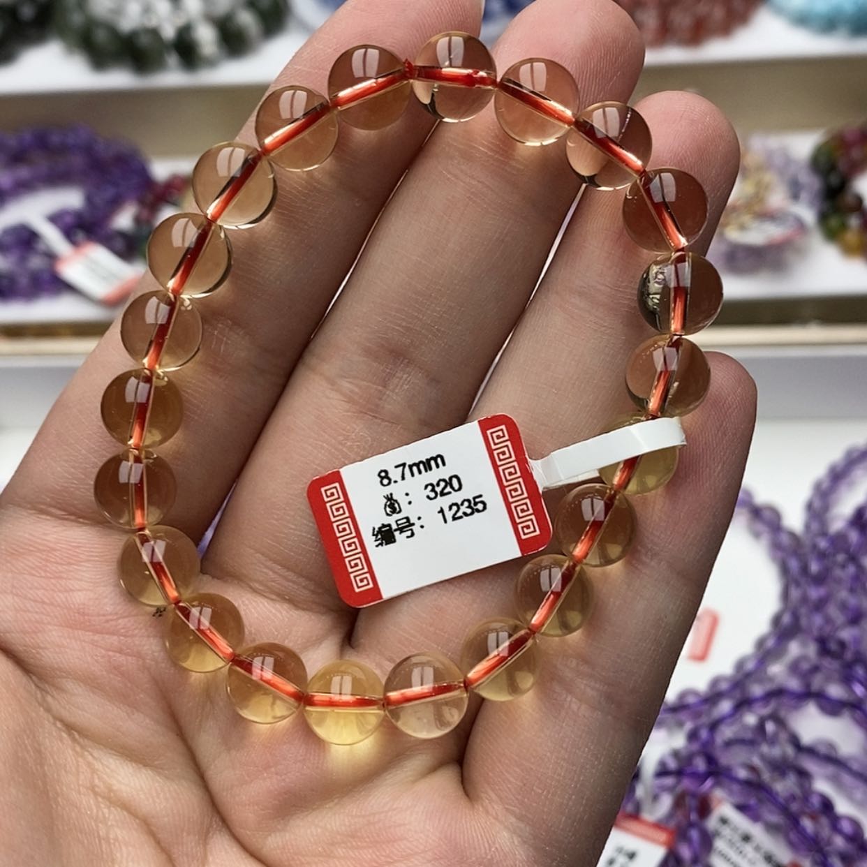 【闪购商品】黄晶手链未镶嵌厚****）天然黄水晶