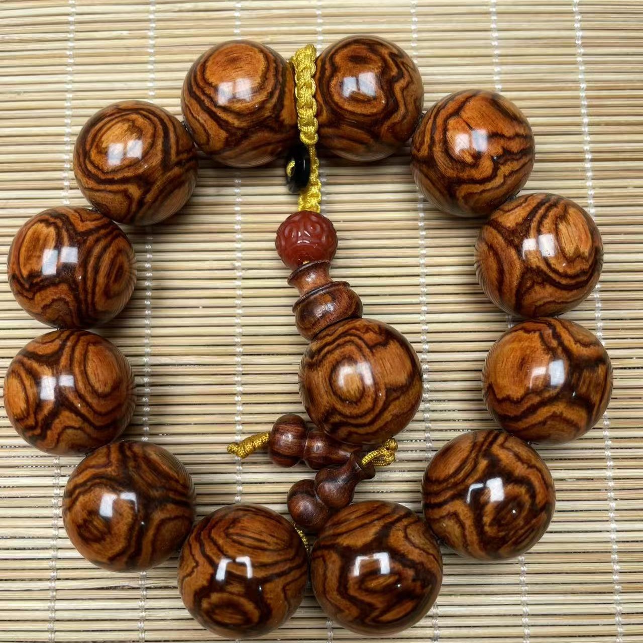 海南黄花梨糠梨2.0鬼脸满纹大黑线一物一拍降香黄檀文玩好物精品