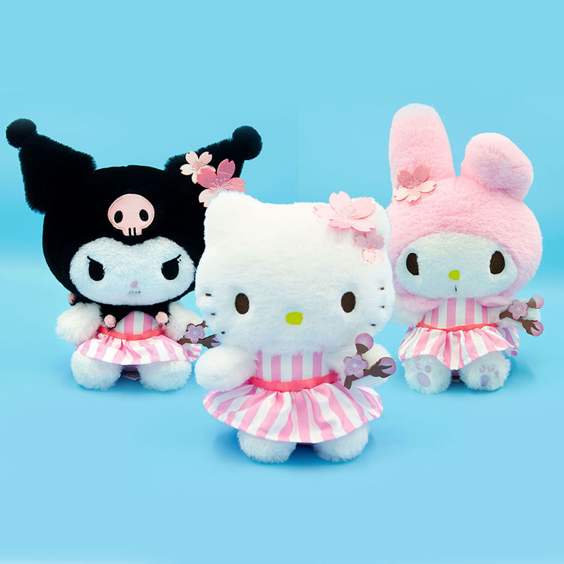 正版樱花凯蒂猫毛绒玩具公仔玩偶结可爱软萌送礼网红猫咪