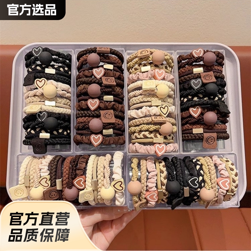 高级感黑色马尾发绳耐用大肠发圈头绳扎头皮筋头饰女发饰皮套