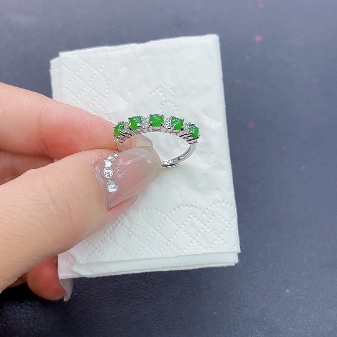 翡翠戒指银S925镶嵌精品•戒指