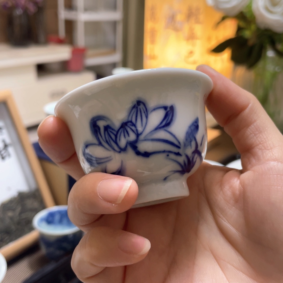 纯手工釉下五彩杯杯杯