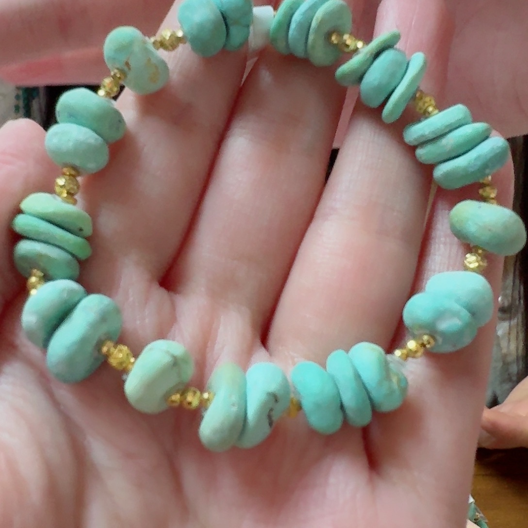 绿松石珠宝奇石18K金镶嵌