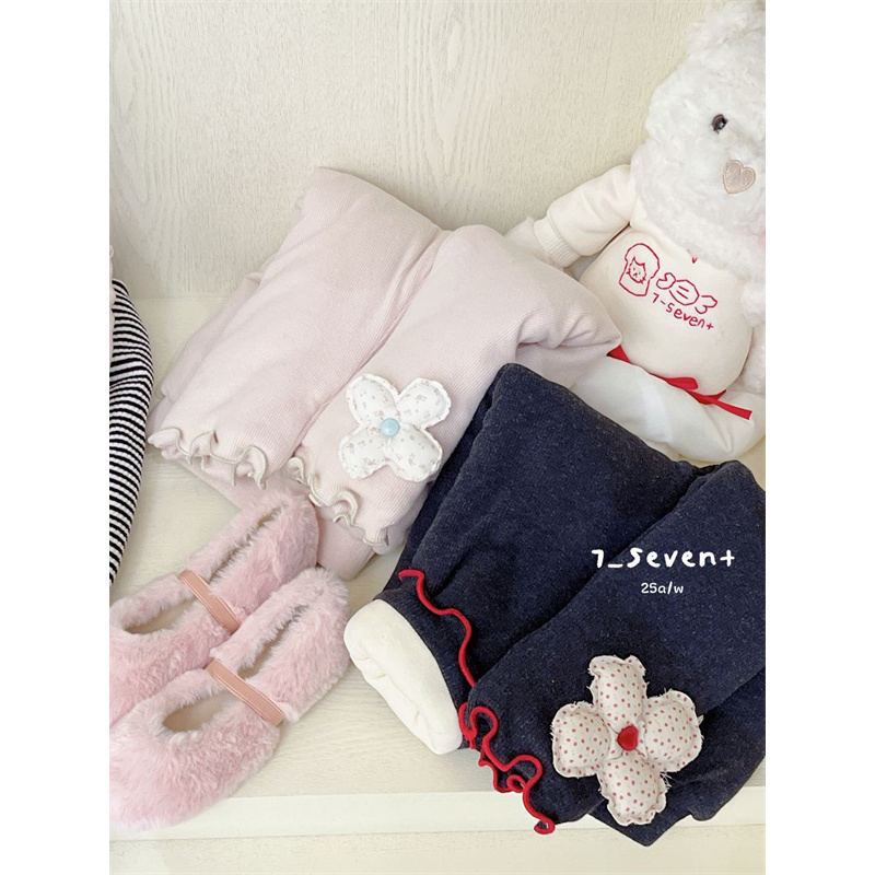 【四叶草】7Seven·25冬~女童宝宝裤子立体花朵加绒加厚打底裤9415
