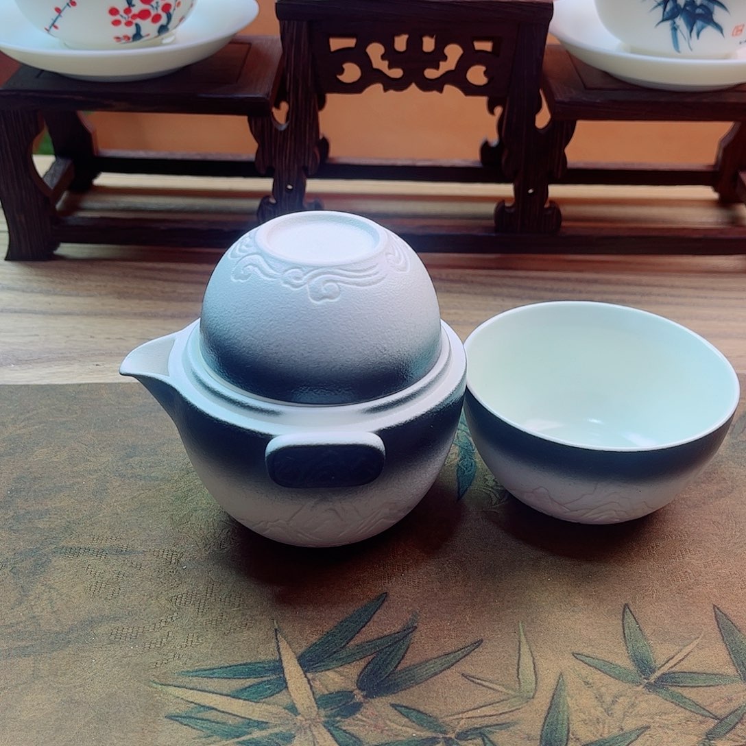 一壶二杯陆宝，陶瓷茶具