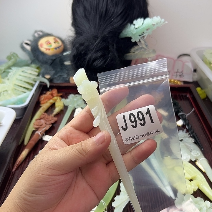 安***熠蛇纹石玉合金发饰