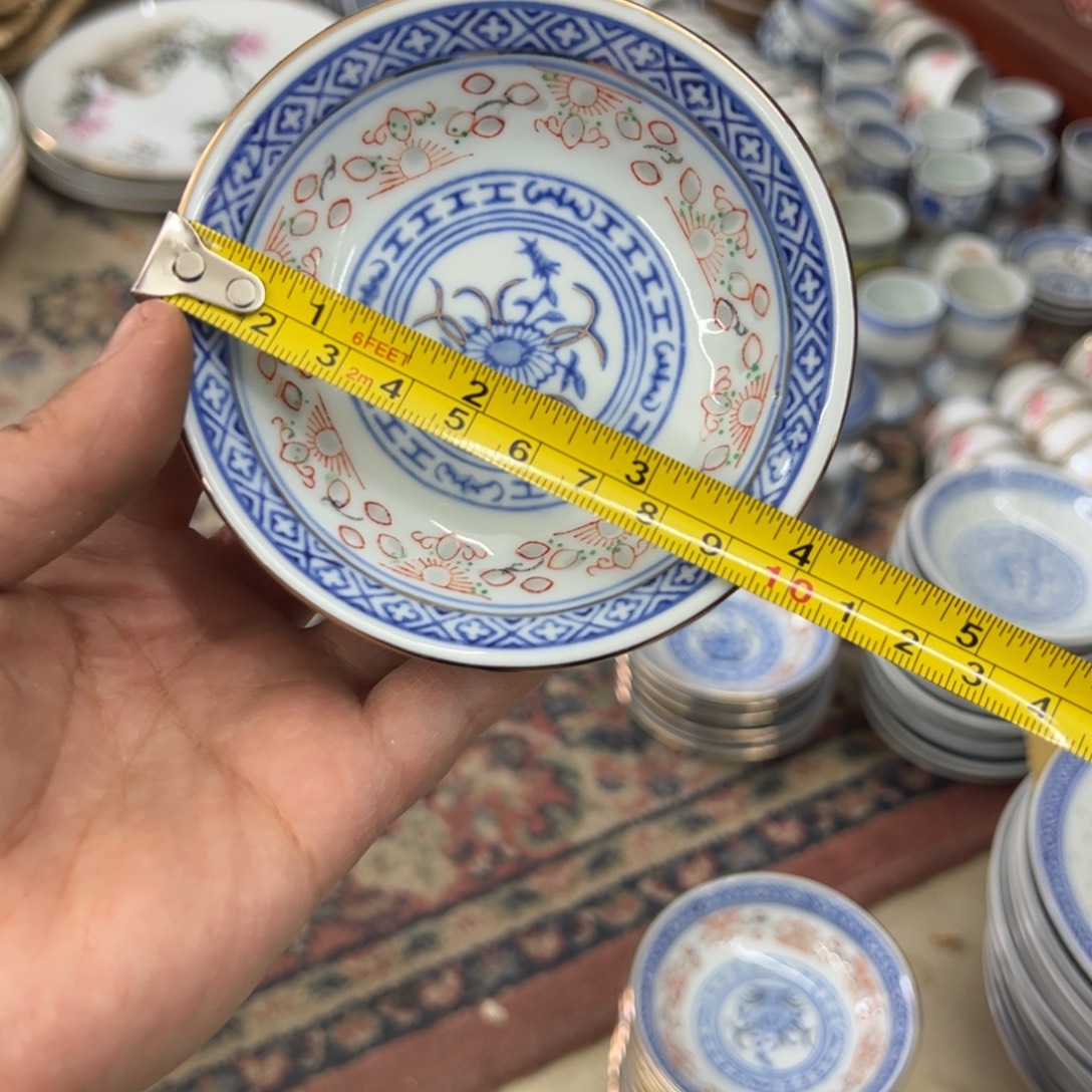 陶其他10厘米加彩花心碟