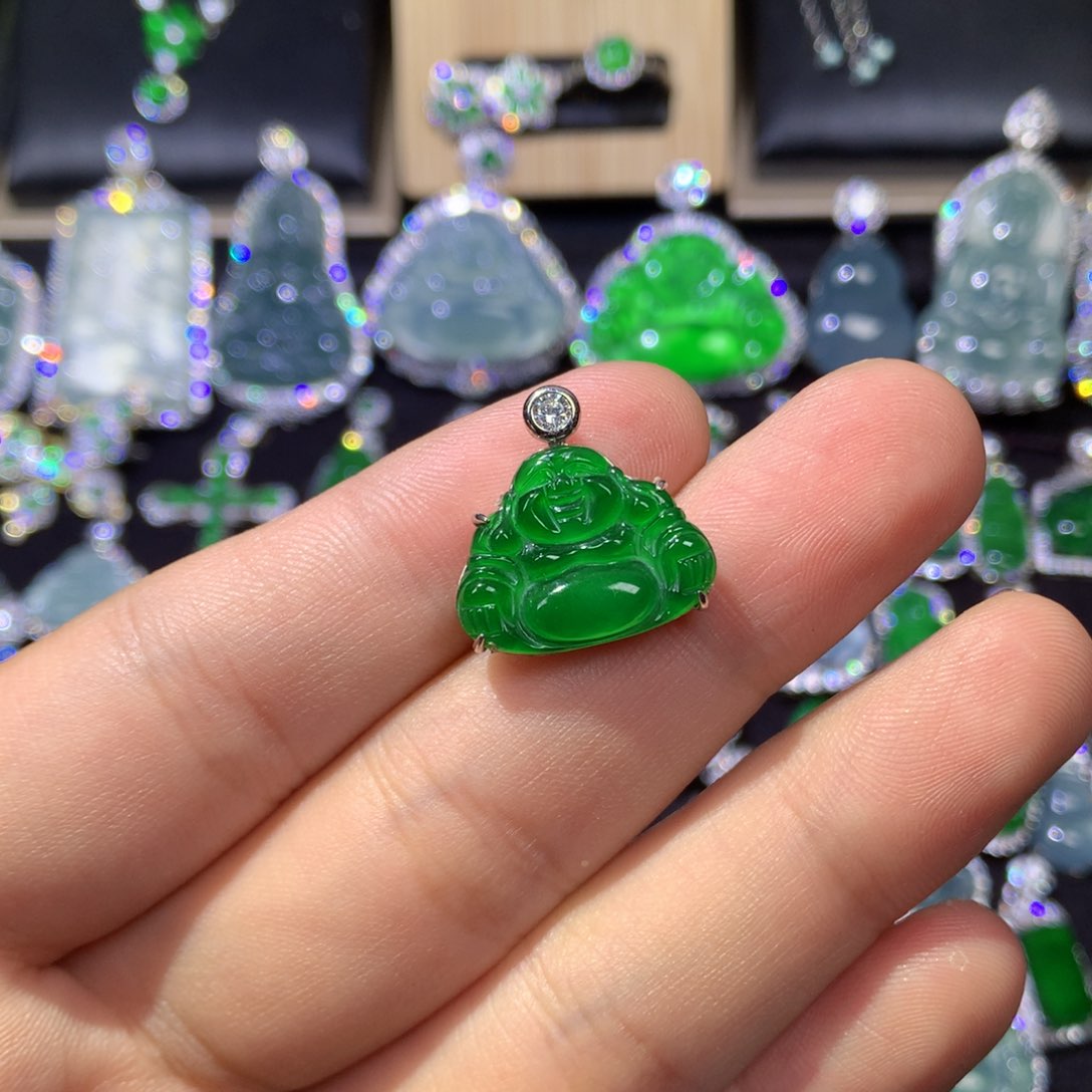 翡翠银S925镶嵌吊坠(赠链)阳****走6666555