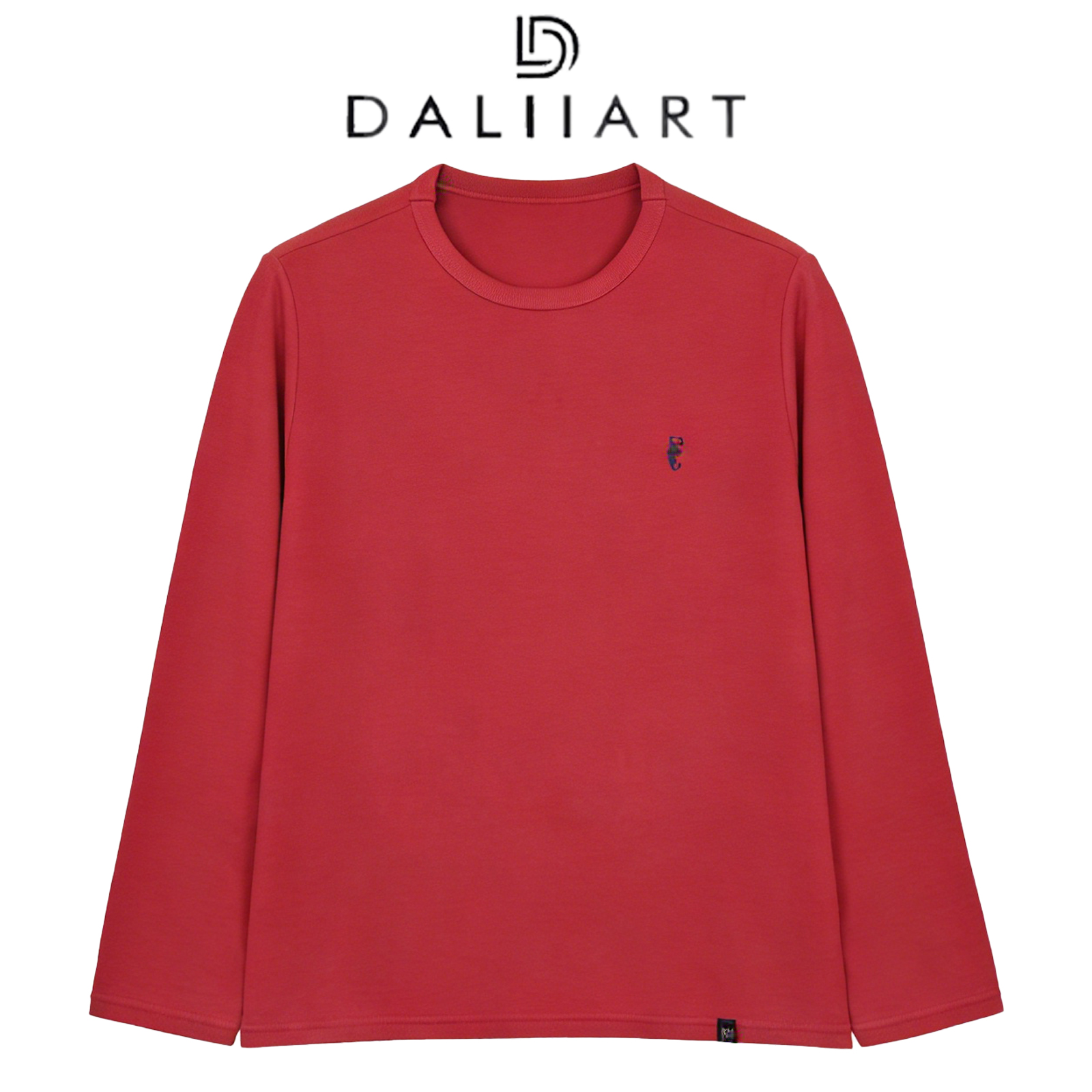 DALIART 华夫格长袖卫衣T 磨毛刺绣休闲叠穿秋冬打底上衣DLTX1632