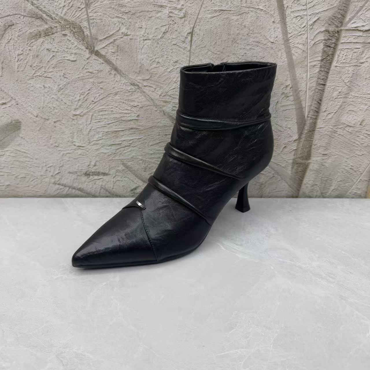 短靴女女靴子（羊皮）女 59-3942 黑色