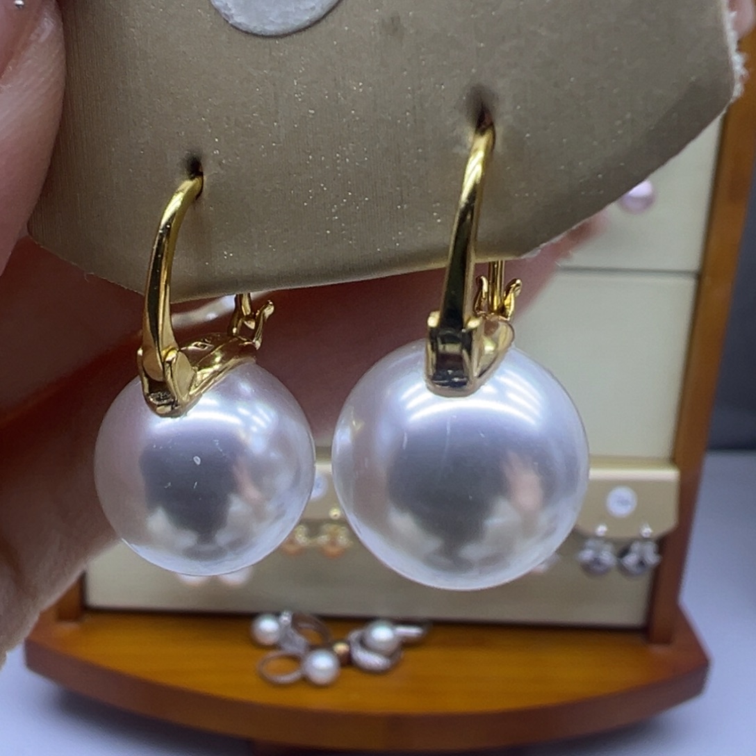 淡水珍珠耳饰银S925镶嵌