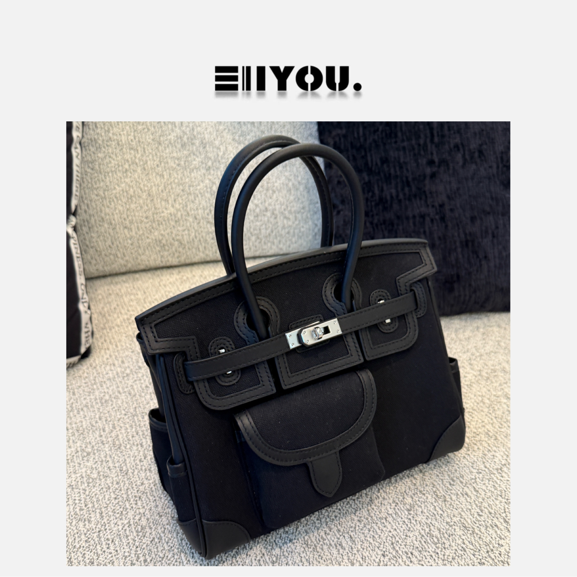 【ENYOU定制】手工明线 黑色气质包