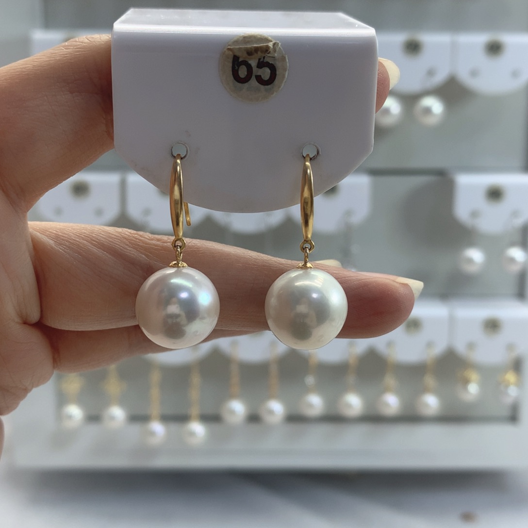淡水珍珠耳饰银S925镶嵌