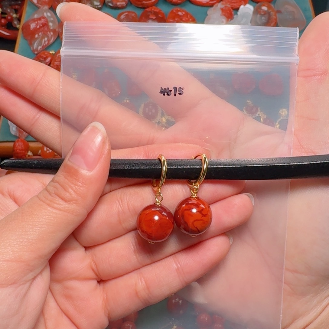 南红玛瑙南红13+银S925镶嵌