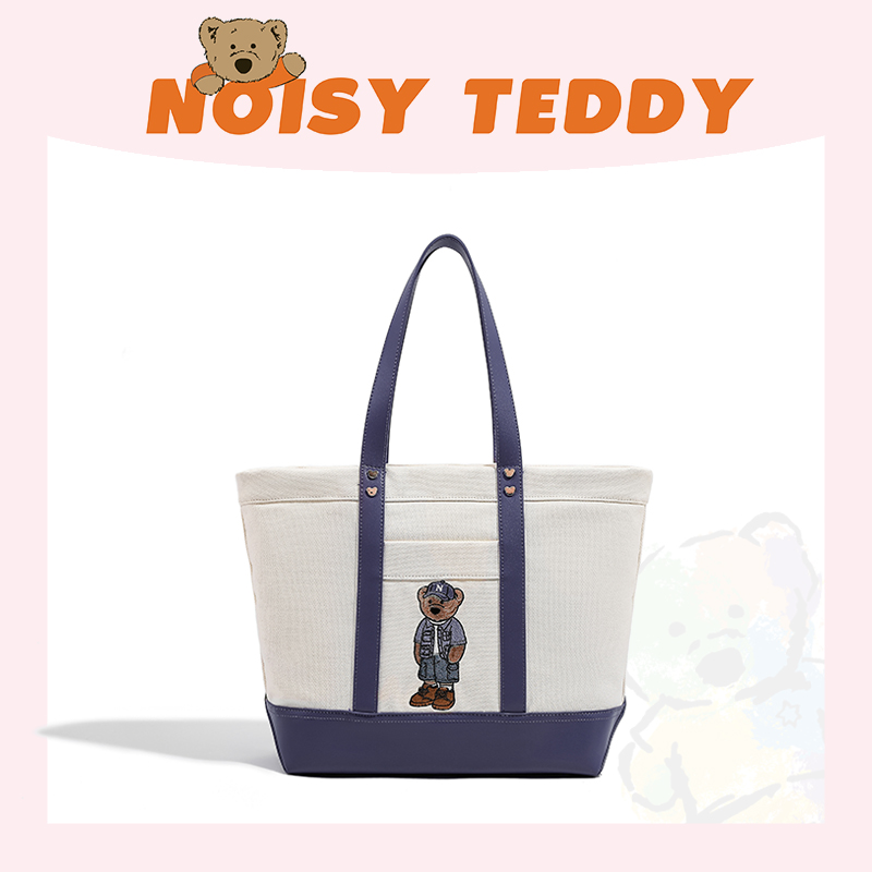 NOISY TEDDY2025新款嘻闹泰迪熊时尚夏季简约手提托特包斜挎包百