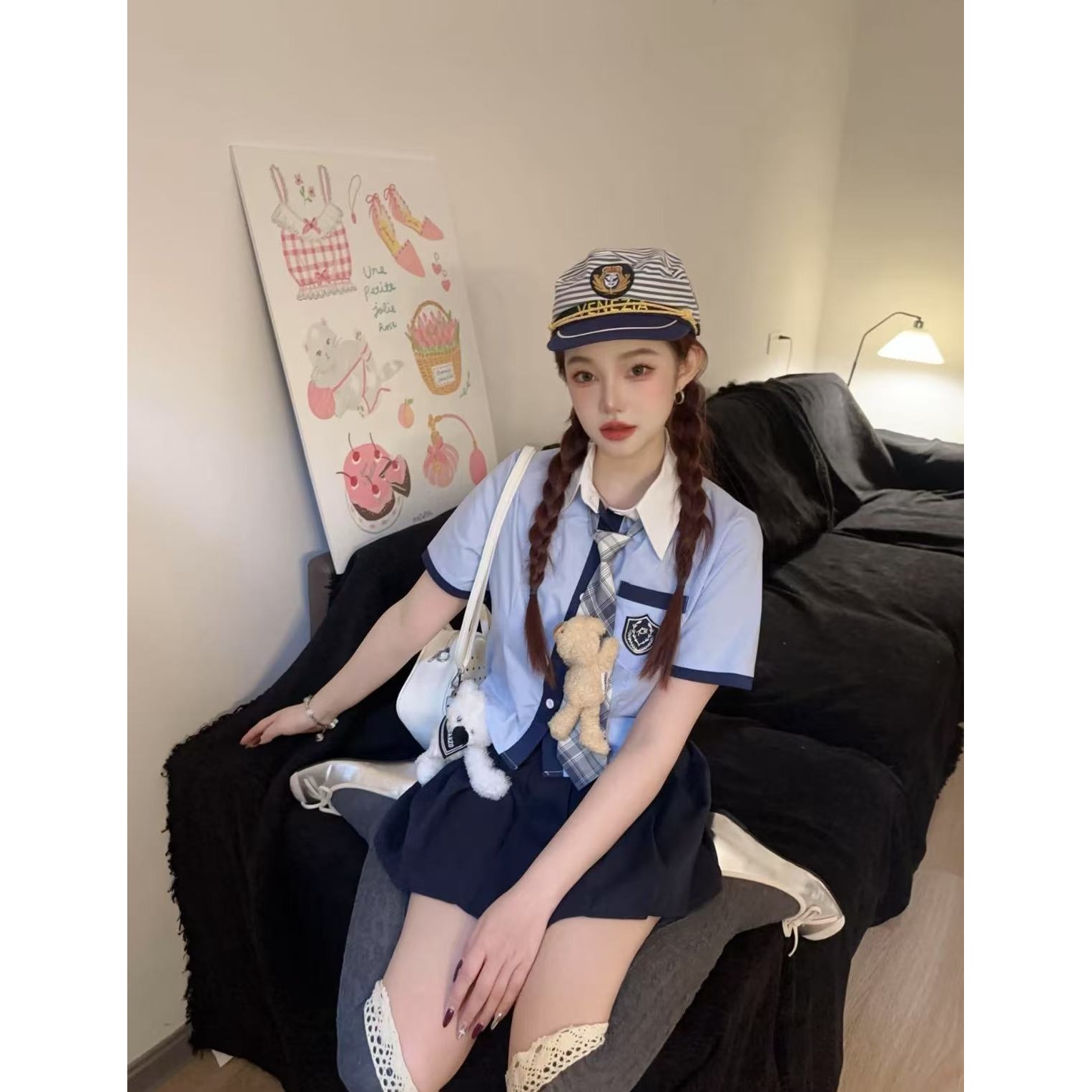 Fog（097）春夏新款喷绘立体玩偶设计感百搭圆领短袖T恤 DX07