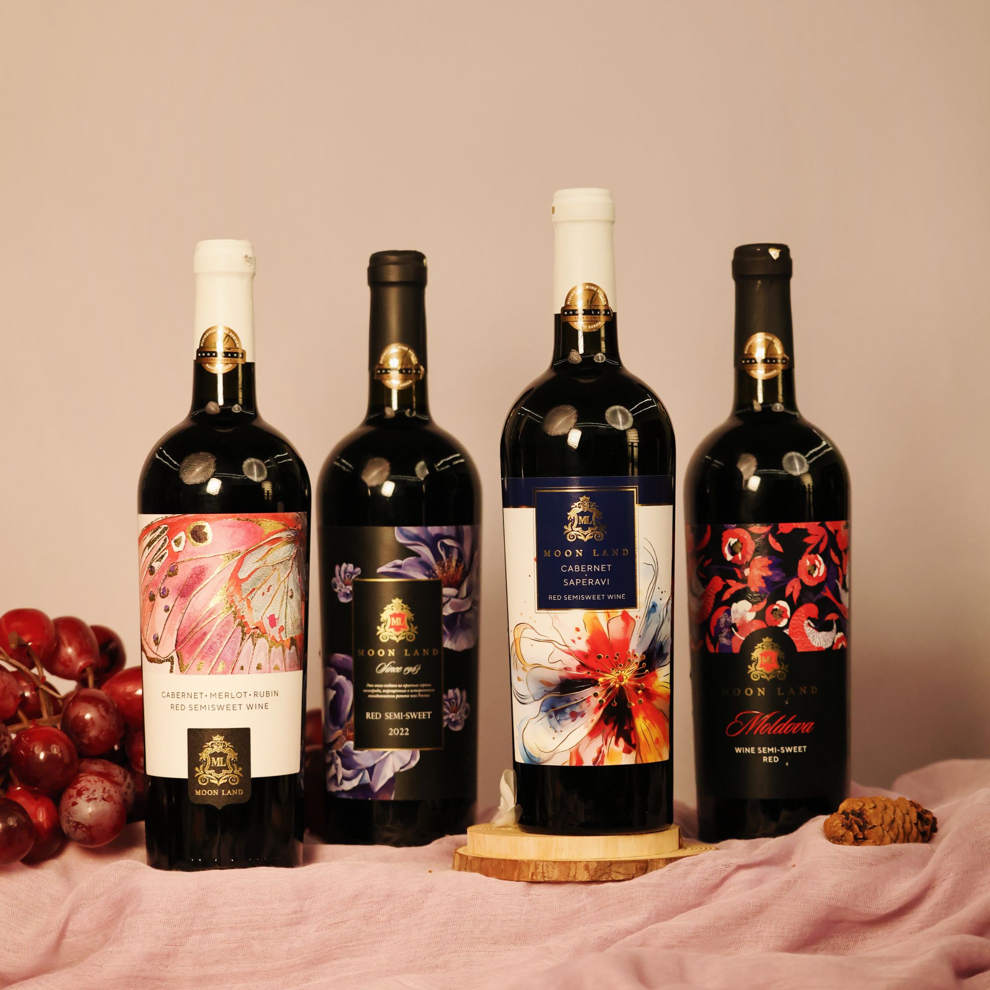 【 俄罗斯进口】木莱特梵花 冰玫 火烈鸟 粉黛葡萄酒750ml/4组合