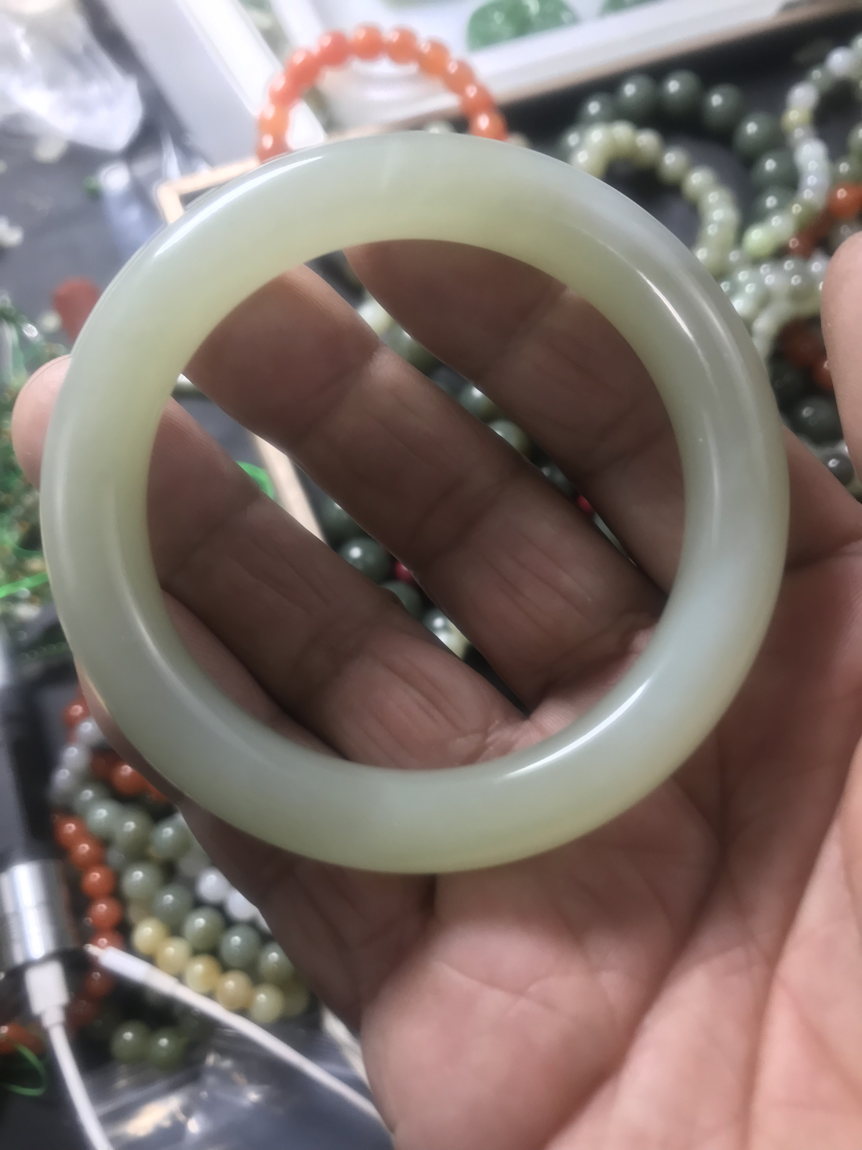 正品和田玉青海料手鐲